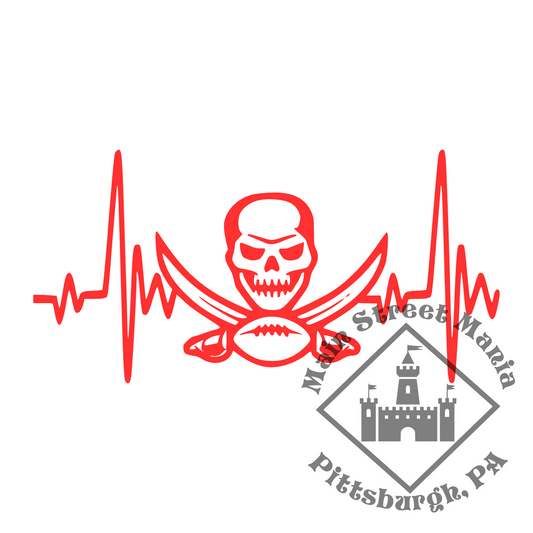 Buccaneers Heartbeat Sticker Decal