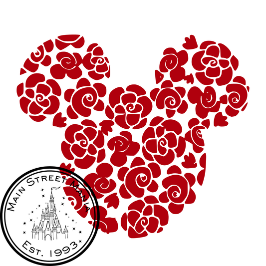 Floral Mickey Ears Decal