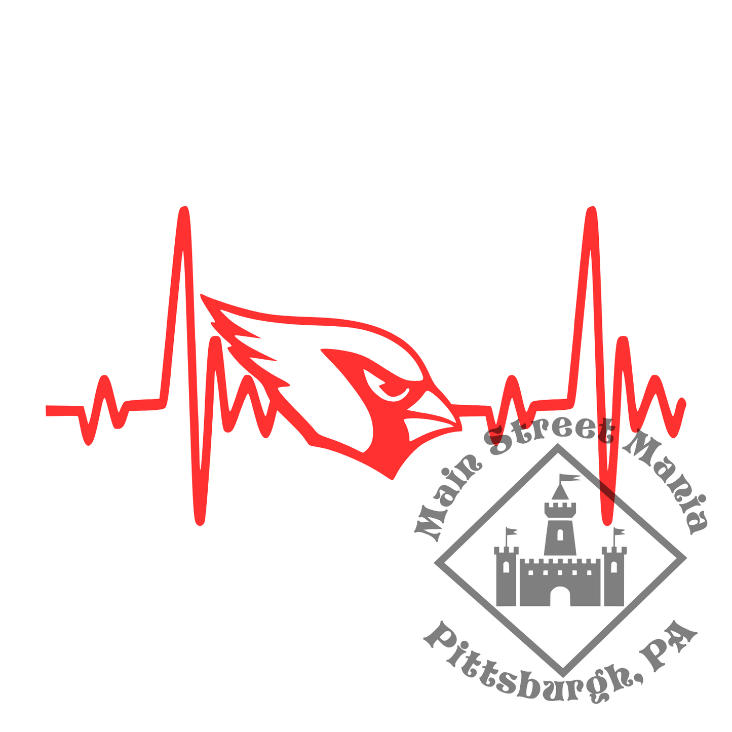 Cardinals Heartbeat Sticker Decal