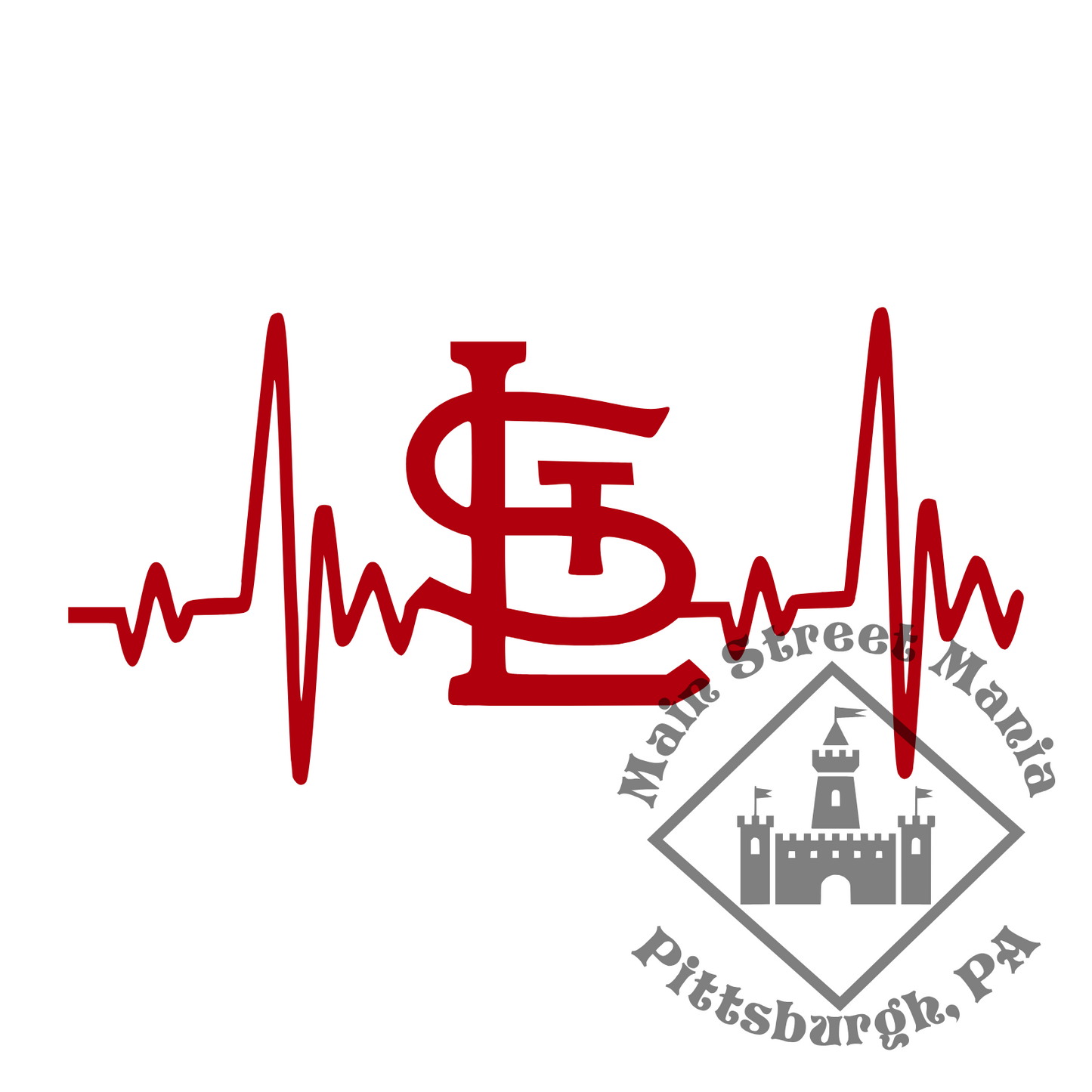 St. Louis Cardinals Heartbeat Sticker Decal