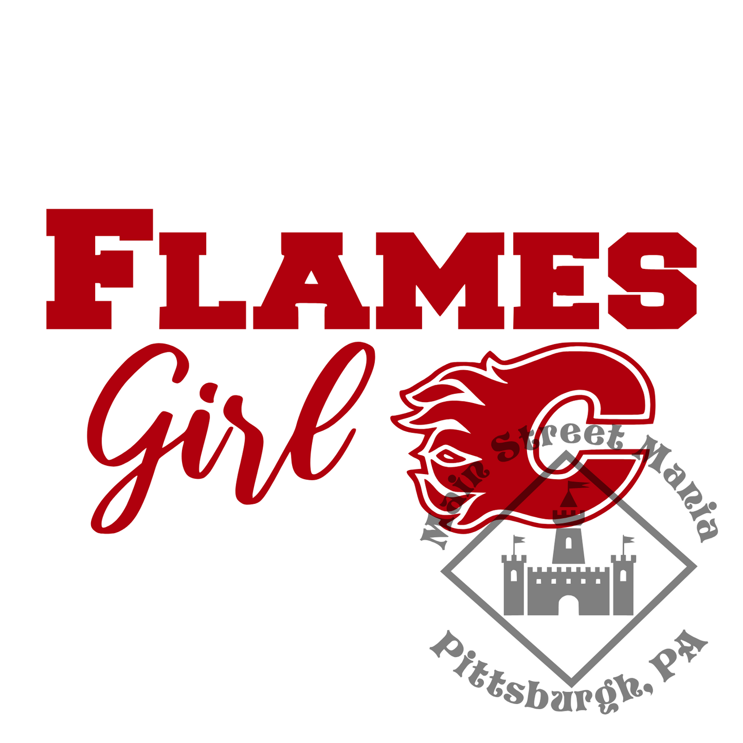 Flames Girl Sticker Decal