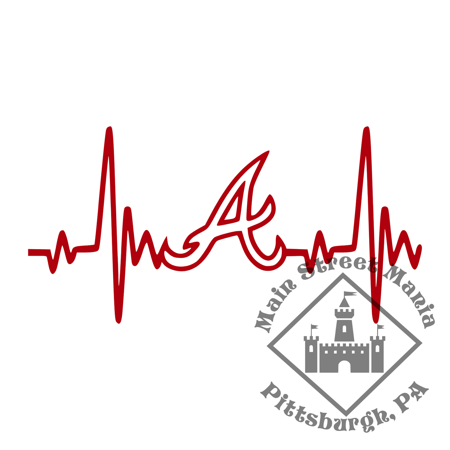 Braves Heartbeat Sticker Decal