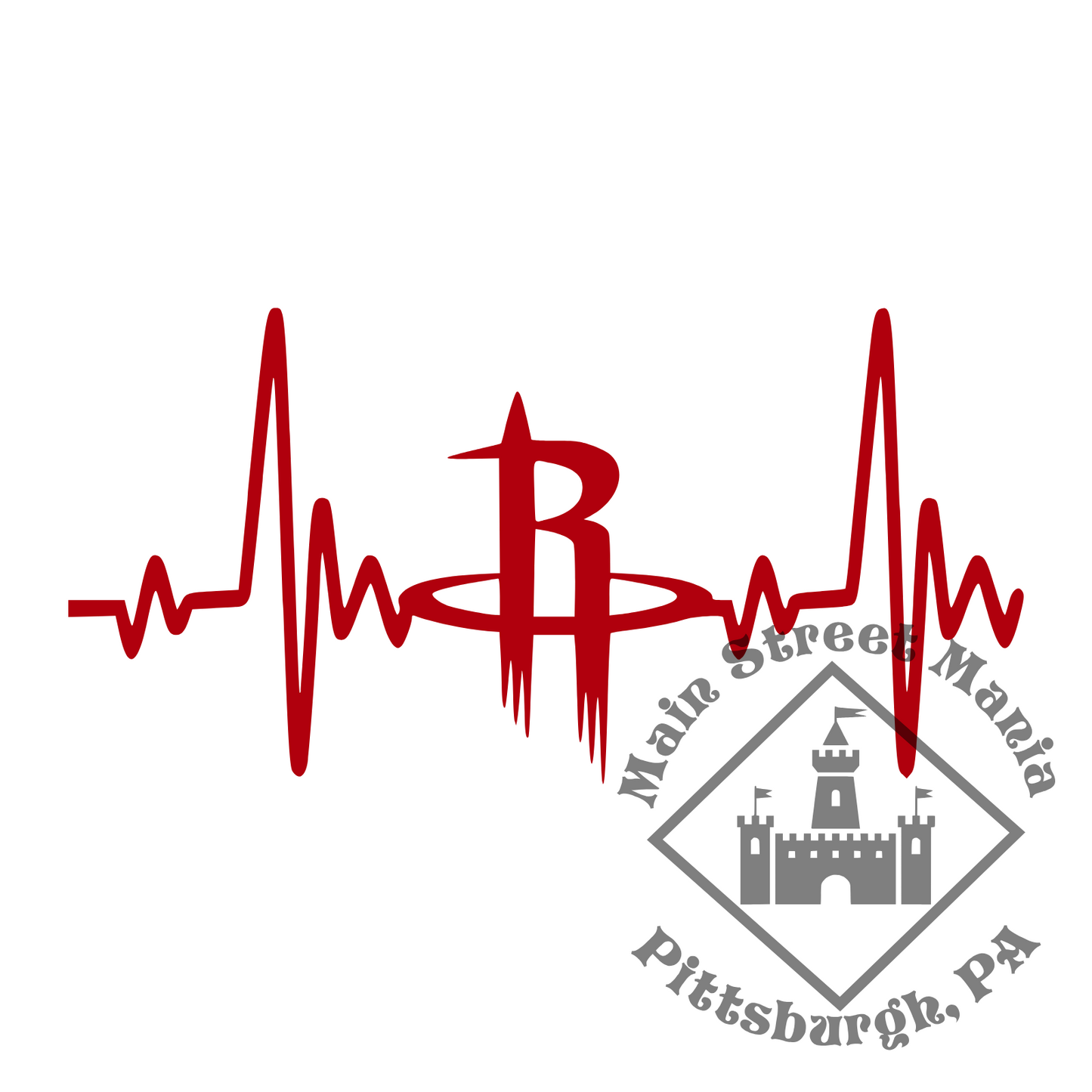 Rockets Heartbeat Sticker Decal