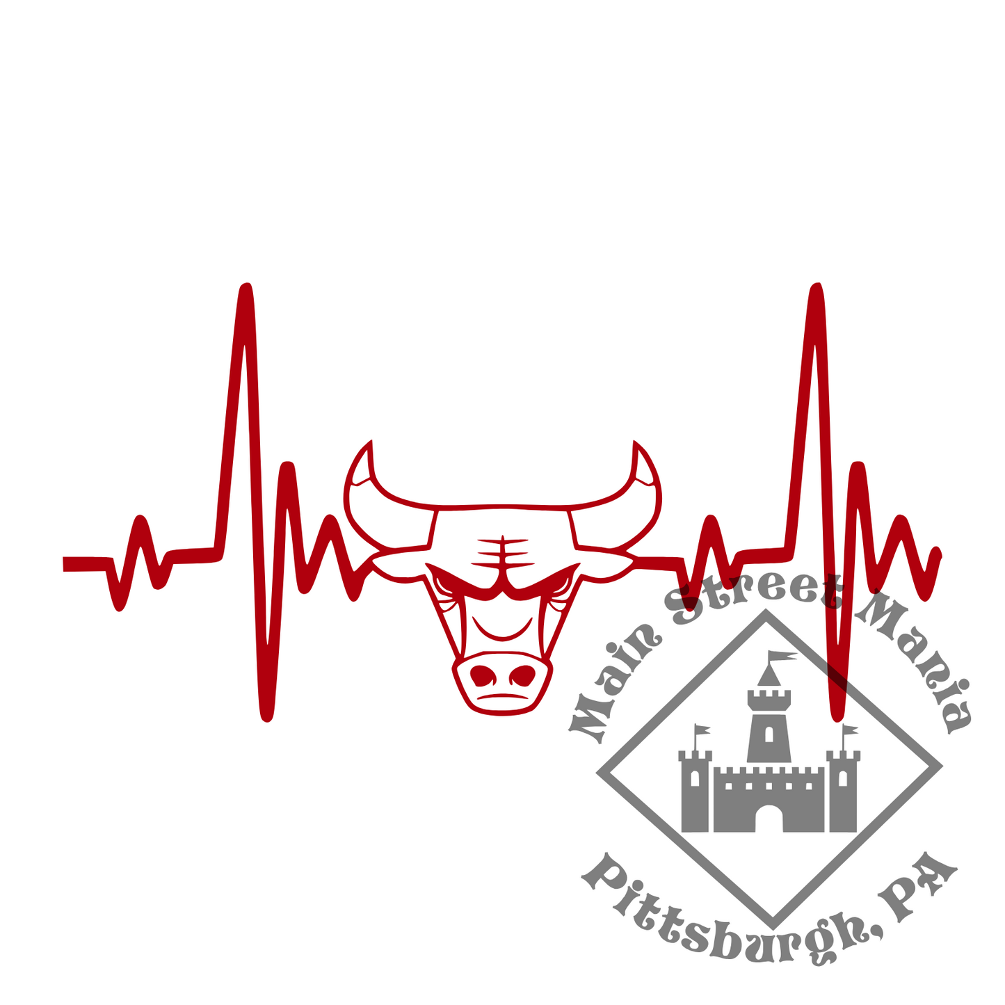 Bulls Heartbeat Sticker Decal