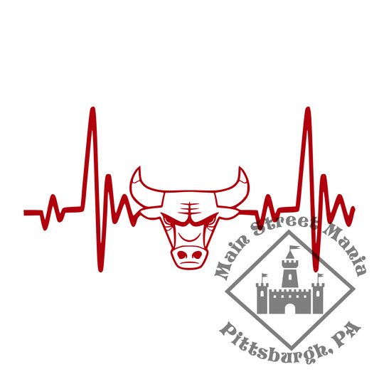 Bulls Heartbeat Sticker Decal