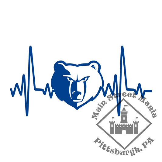 Grizzlies Heartbeat Sticker Decal