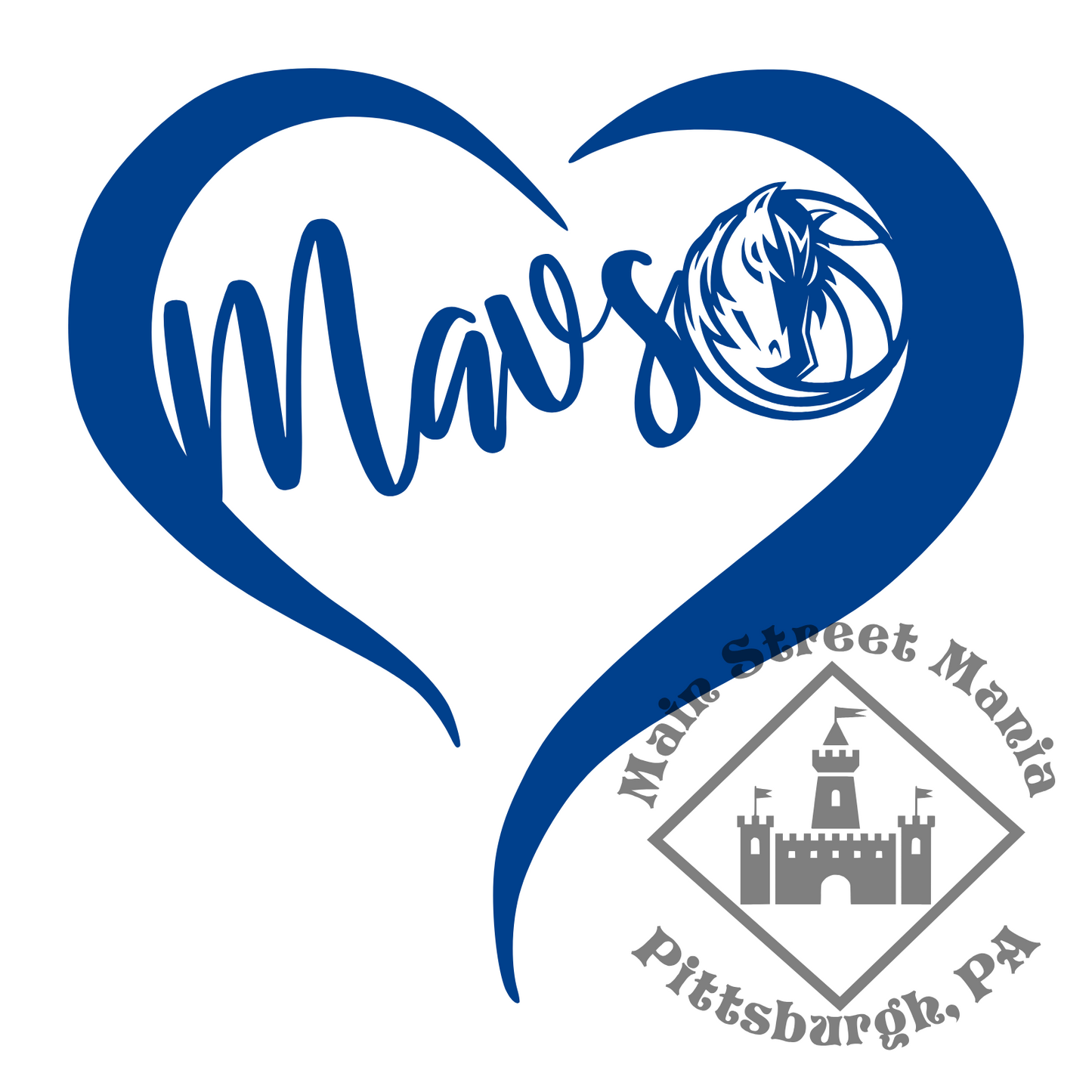 Mavericks Heart Sticker Decal