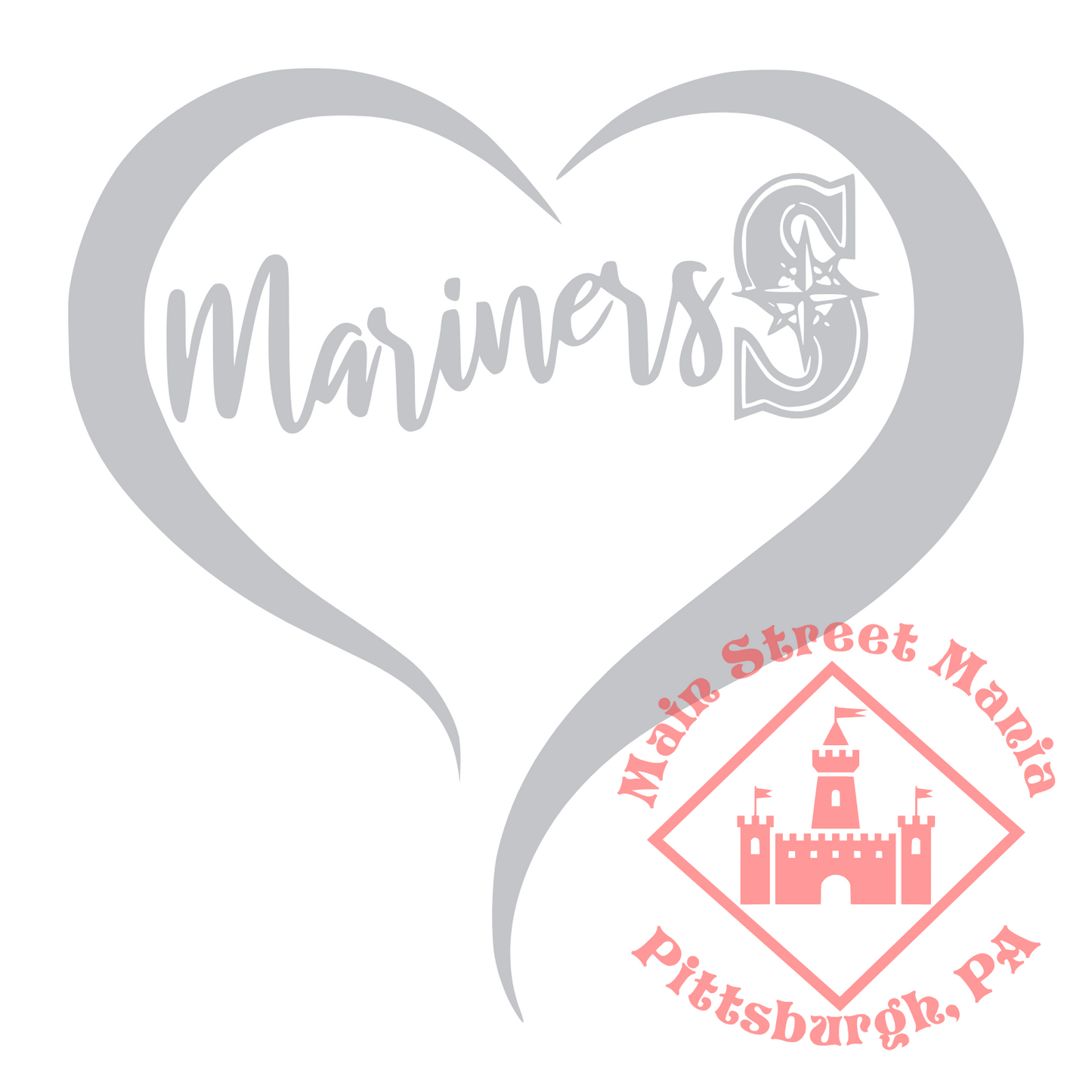 Seattle Mariners Heart Sticker Decal