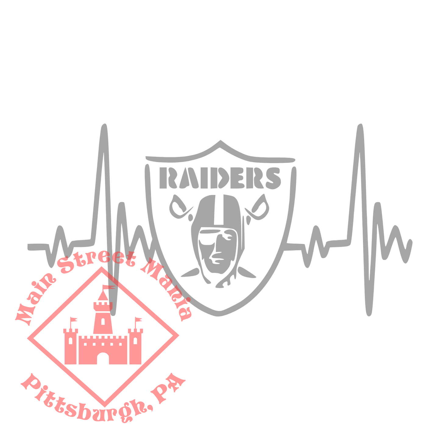 Raiders Heartbeat Sticker Decal