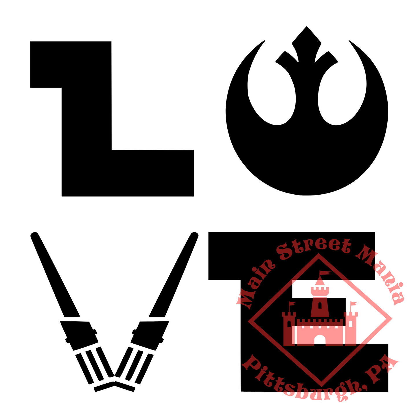 Star Wars Love Sticker Decal