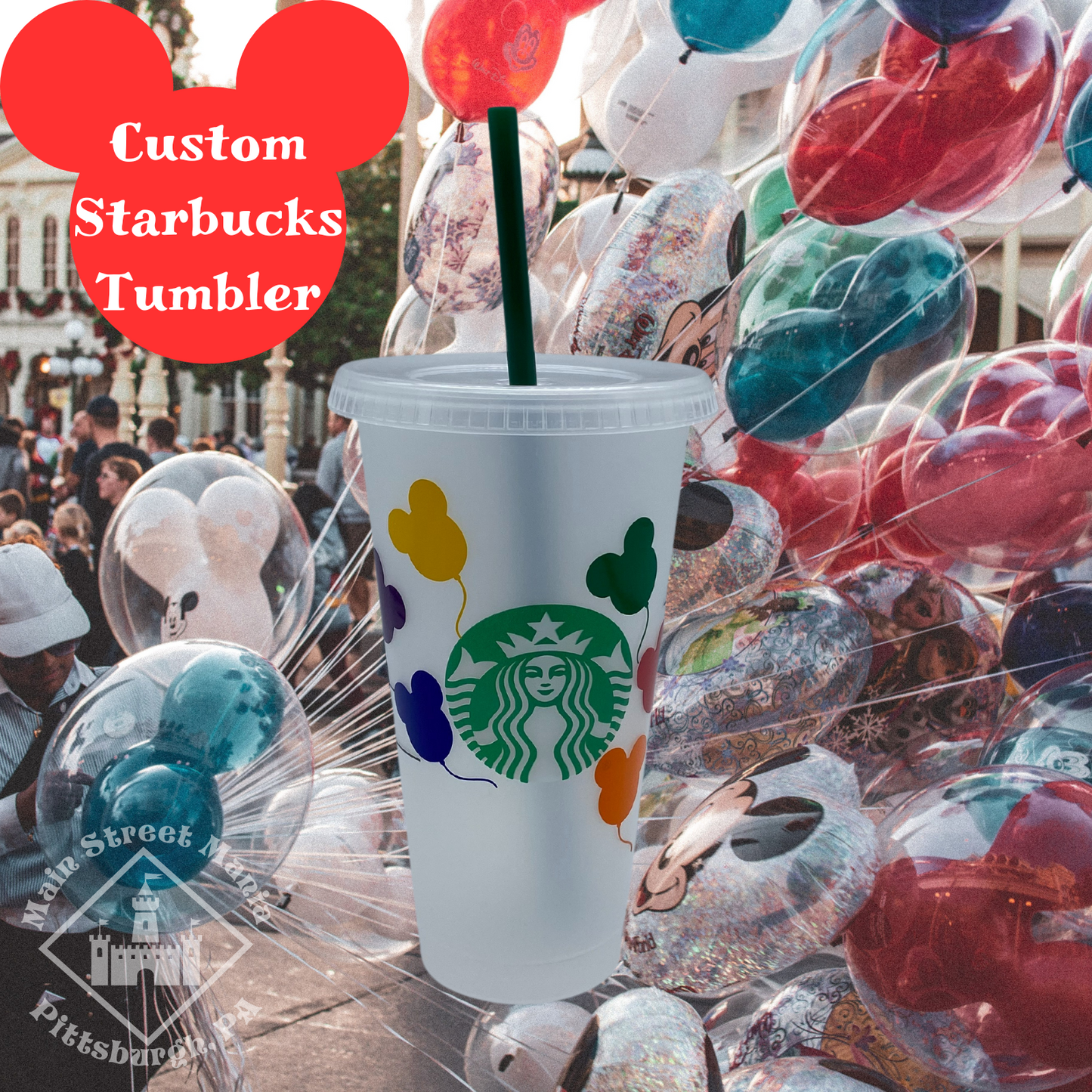 Mickey Mouse Balloons Starbucks Tumbler