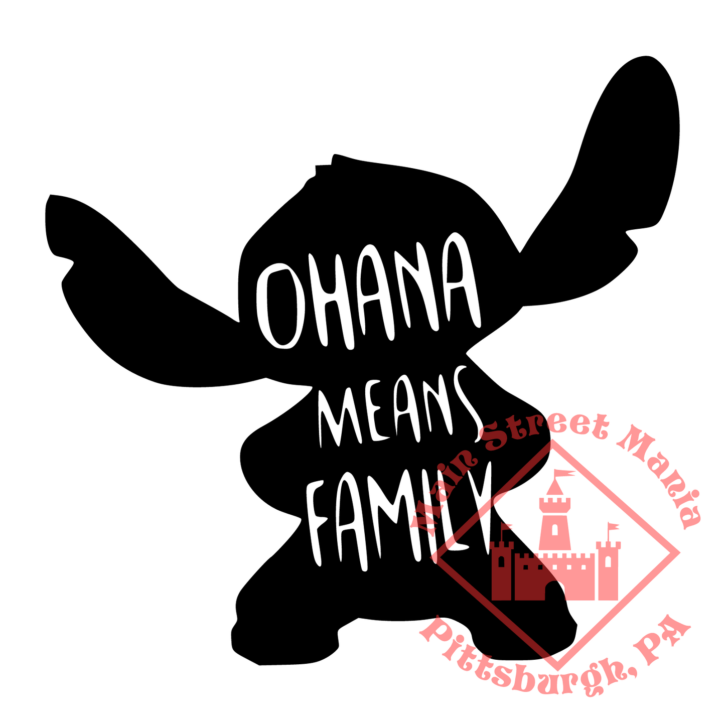 Ohana Means Family Stitch Decal