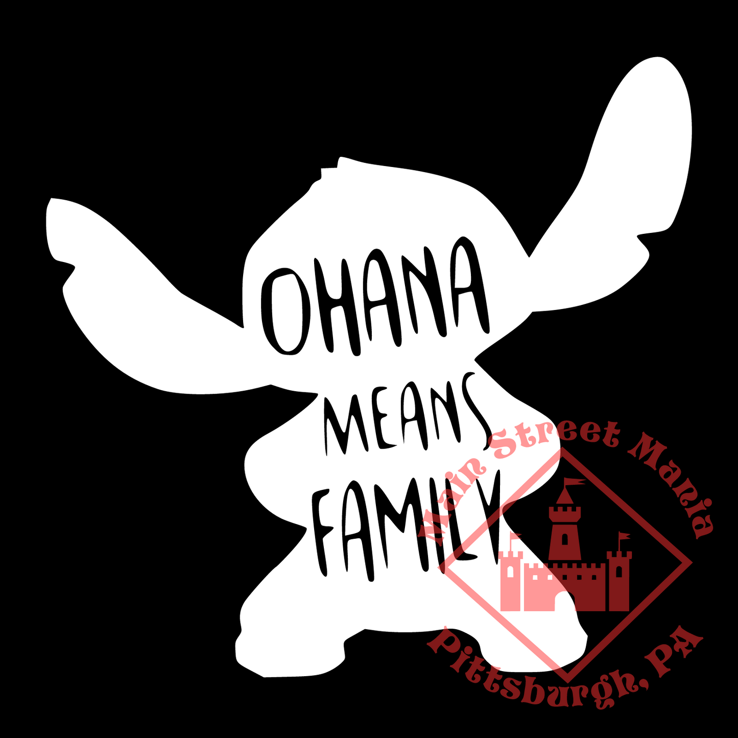 Ohana Means Family Stitch Decal