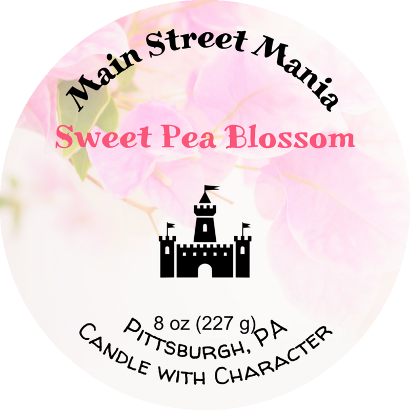 Sweet Pea Blossom Candle with Character