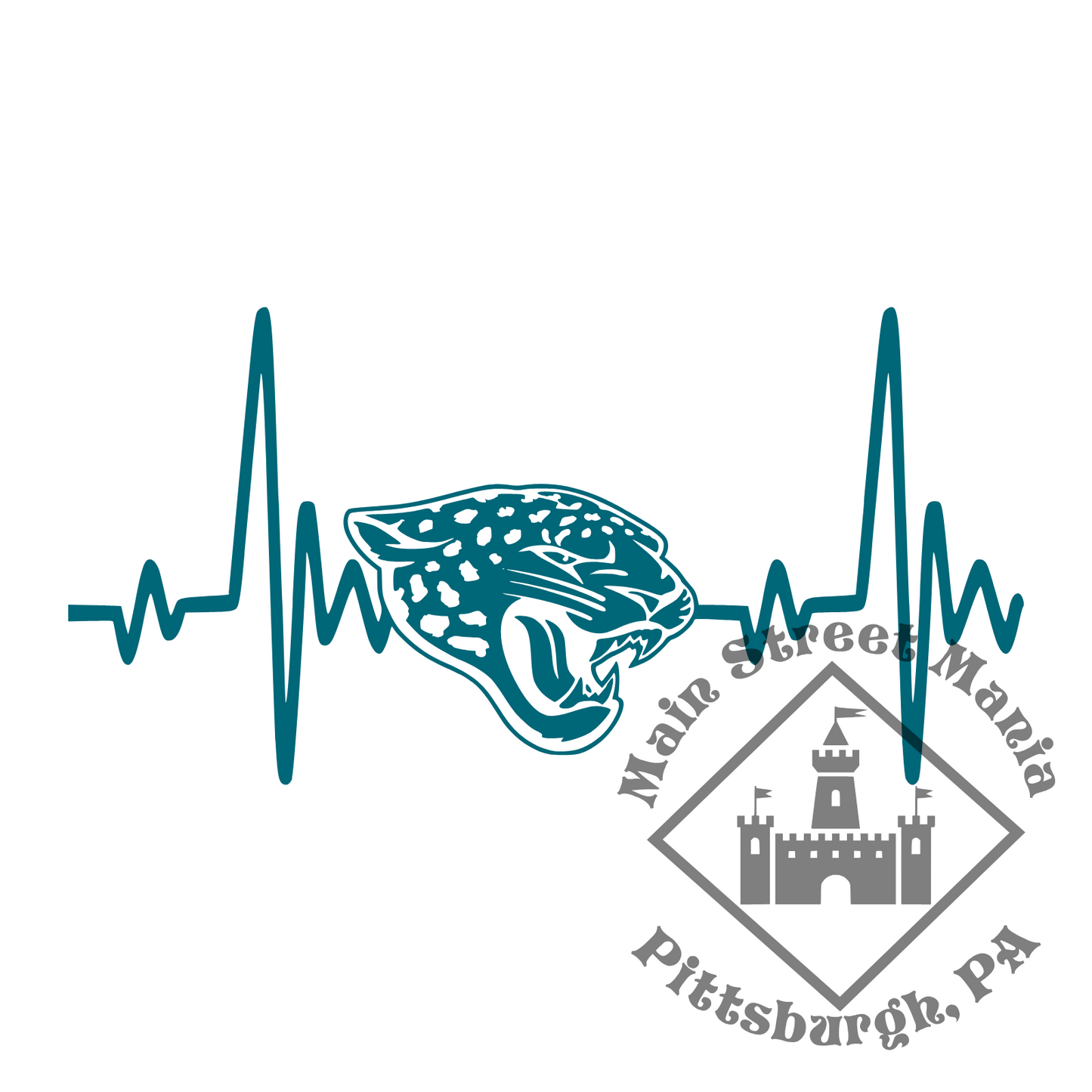 Jaguars Heartbeat Sticker Decal