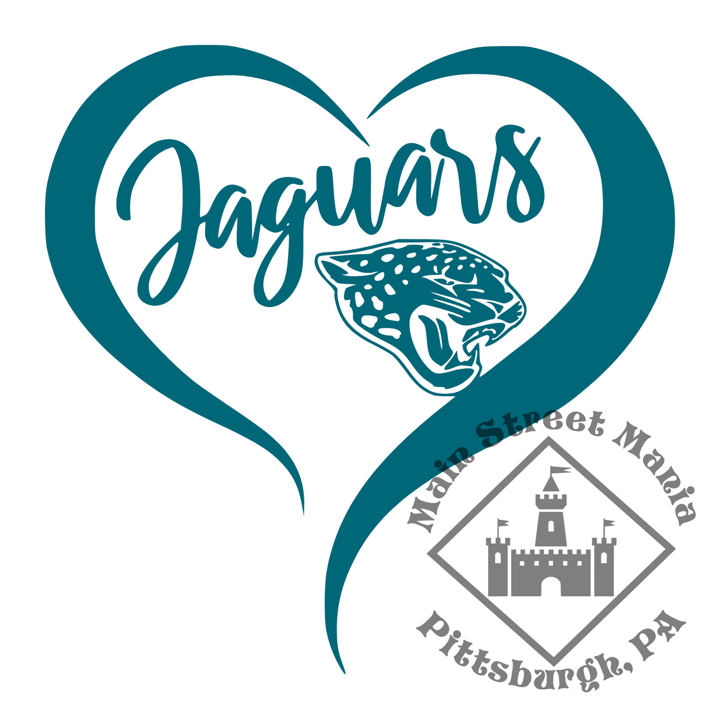 Jaguars Heart Sticker Decal