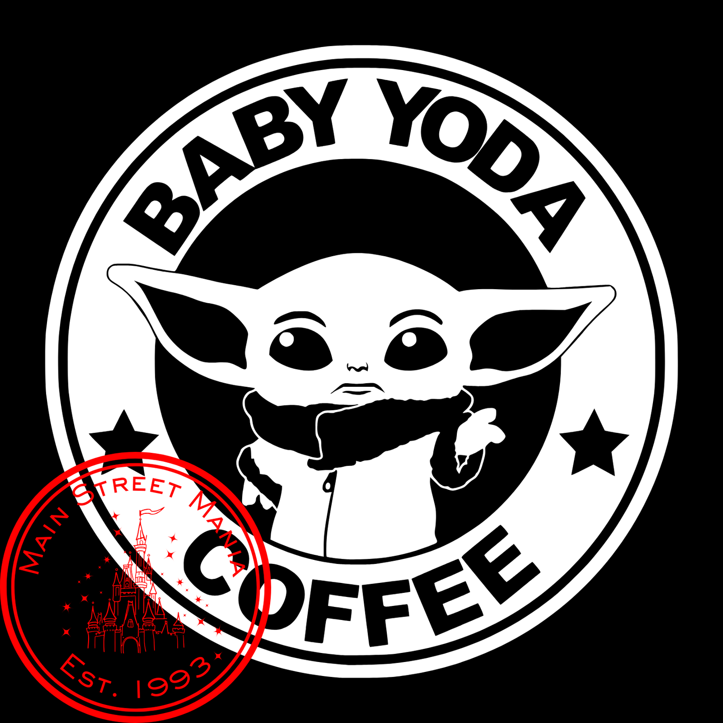 Baby Yoda Coffee Decal