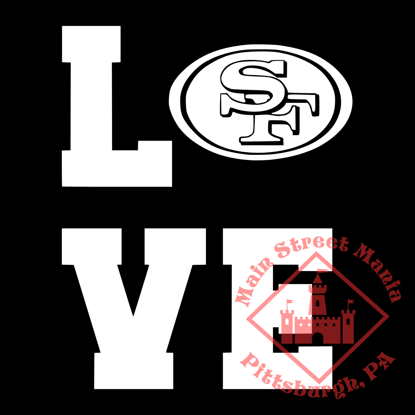 49ers Love Sticker Decal