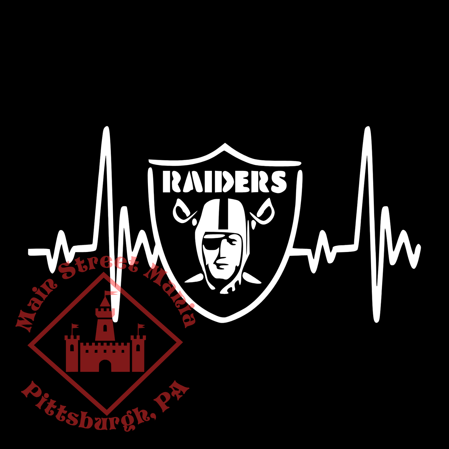 Raiders Heartbeat Sticker Decal