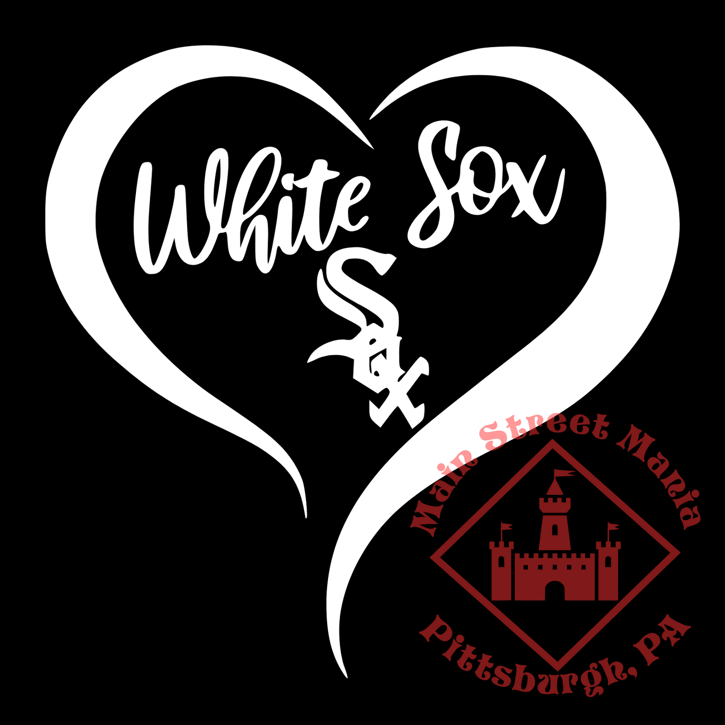 White Sox Heart Sticker Decal