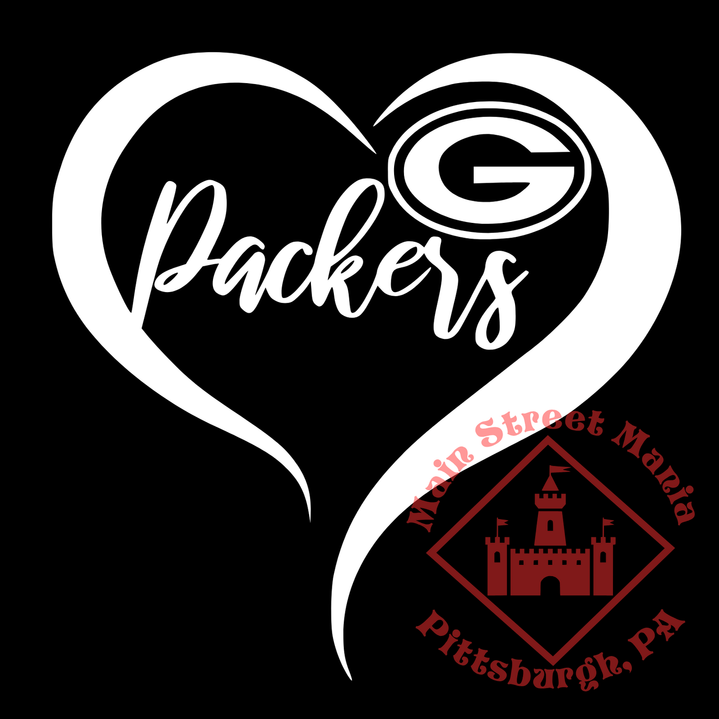 Packers Heart Sticker Decal