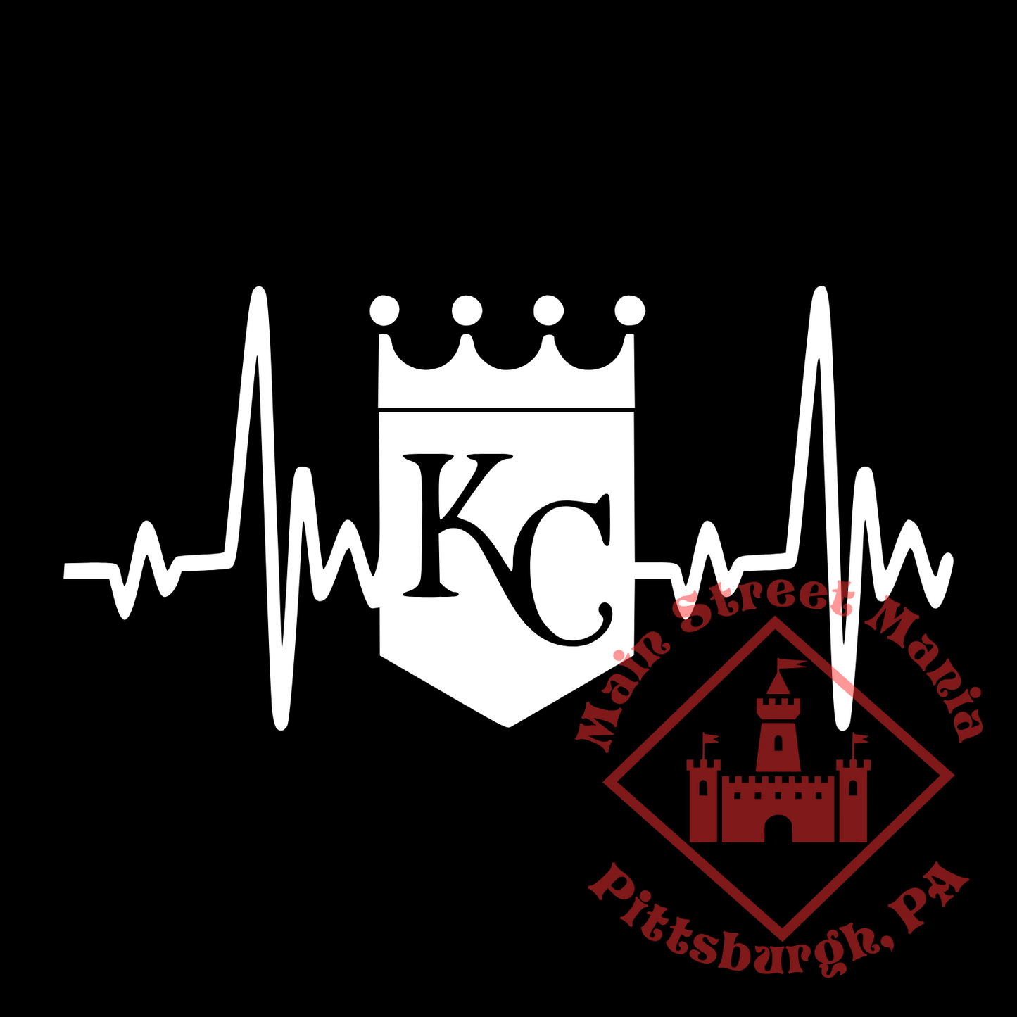 Kansas City Royals Heartbeat Sticker Decal