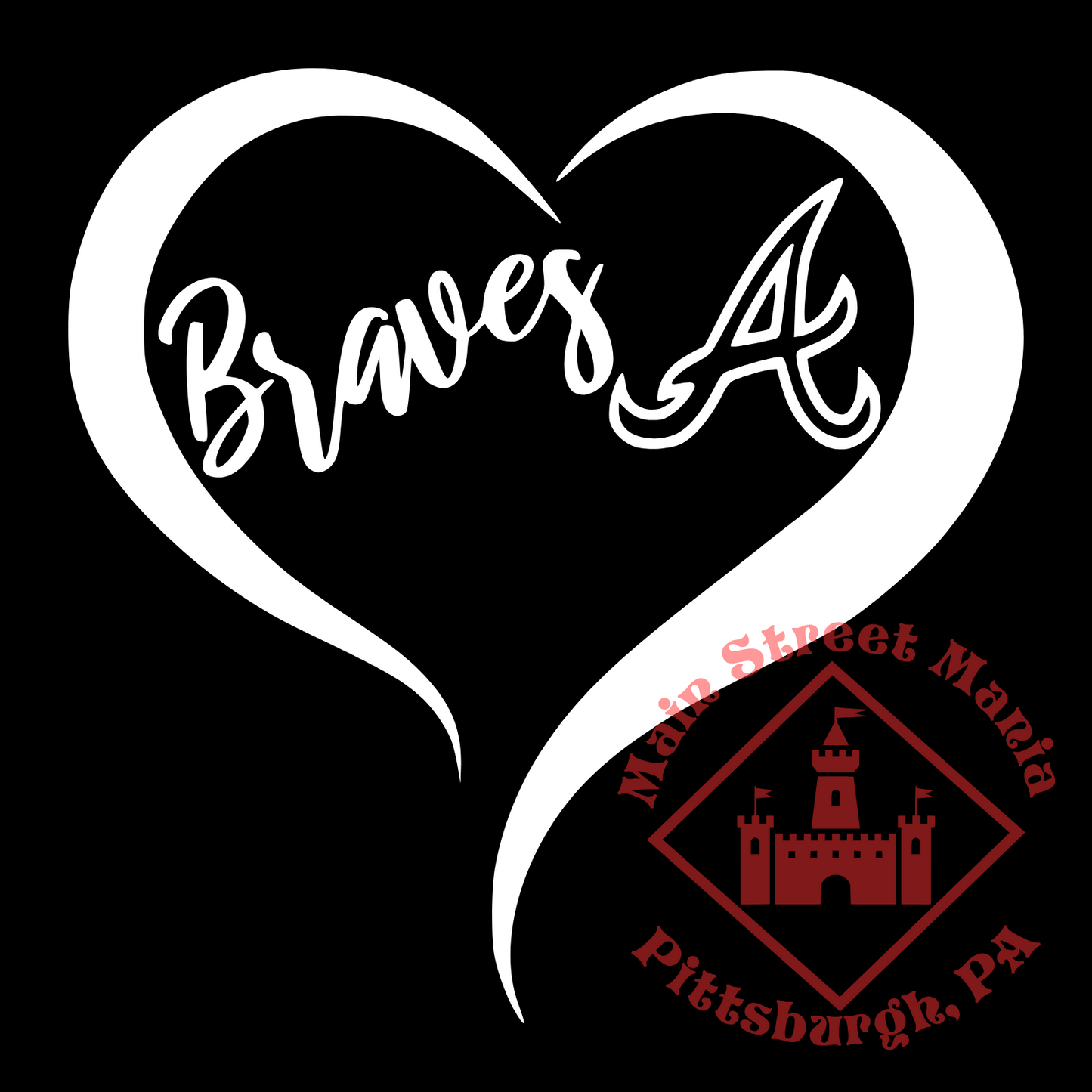 Braves Heart Sticker Decal