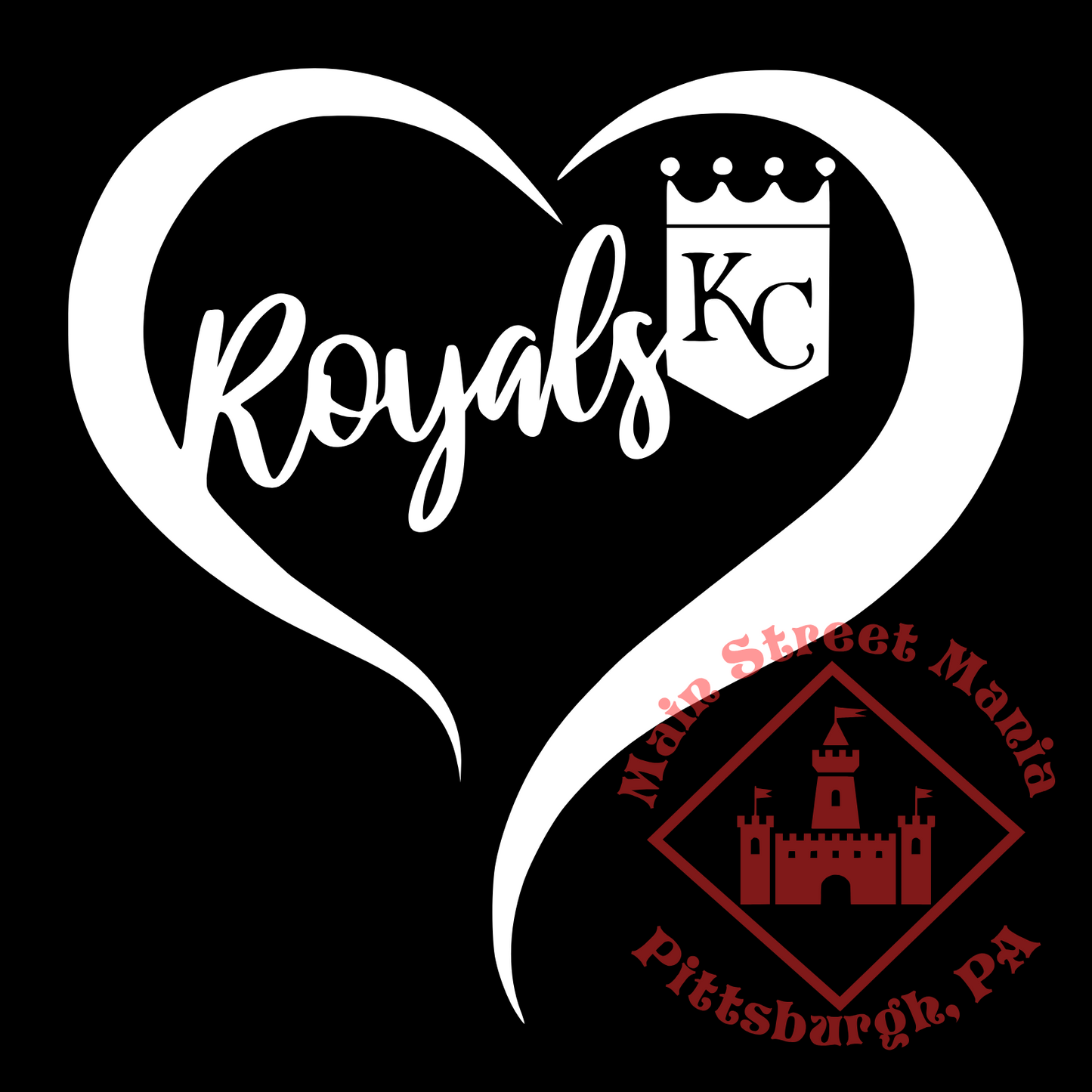 Kansas City Royals Heart Sticker Decal