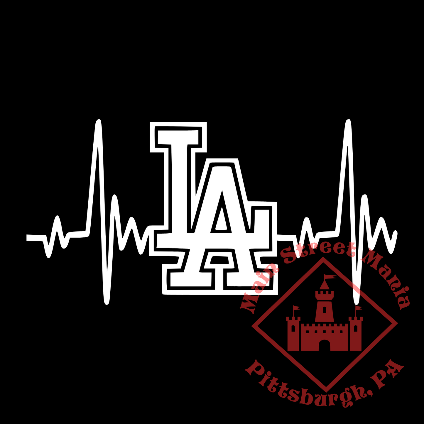 LA Dodgers Heartbeat Sticker Decal