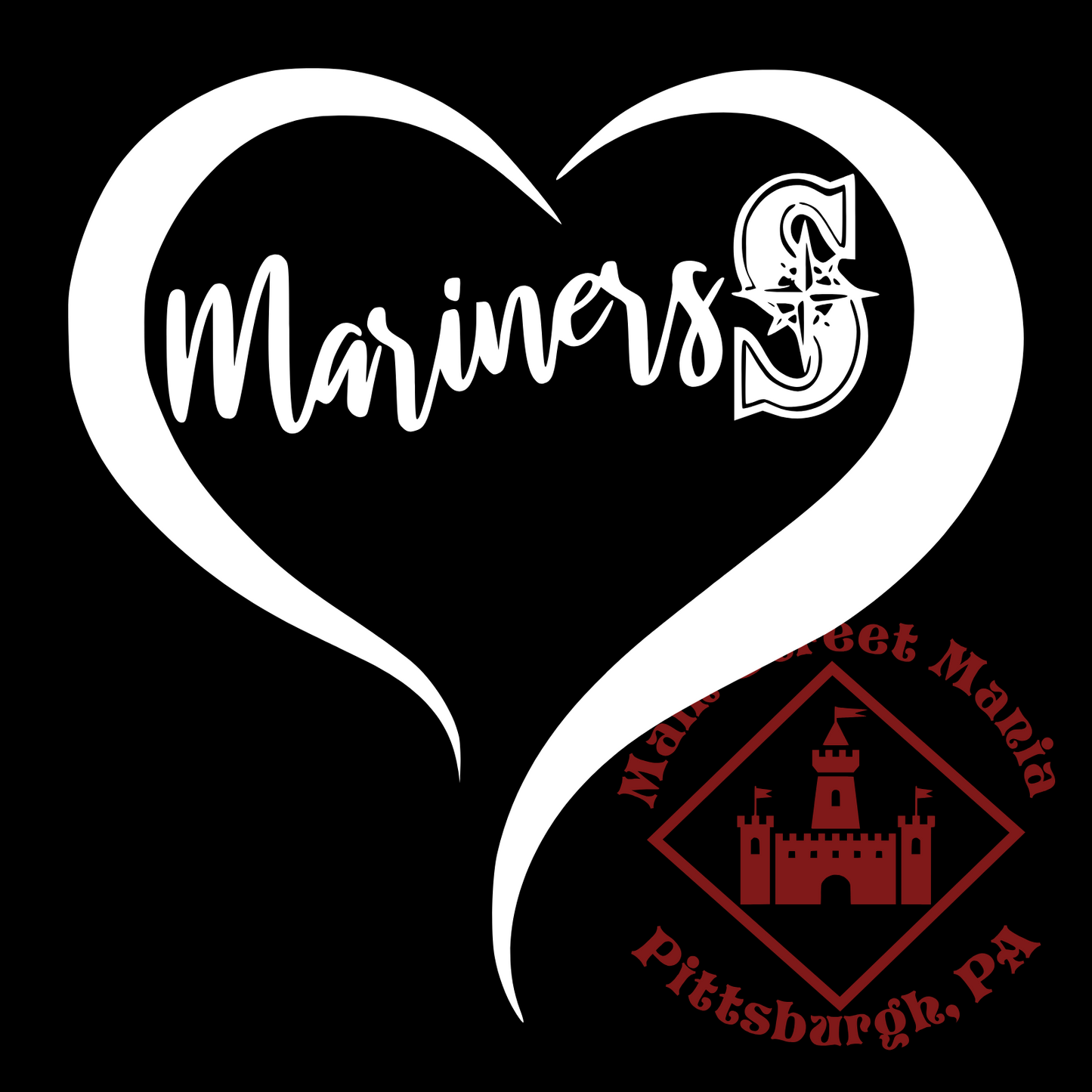 Seattle Mariners Heart Sticker Decal