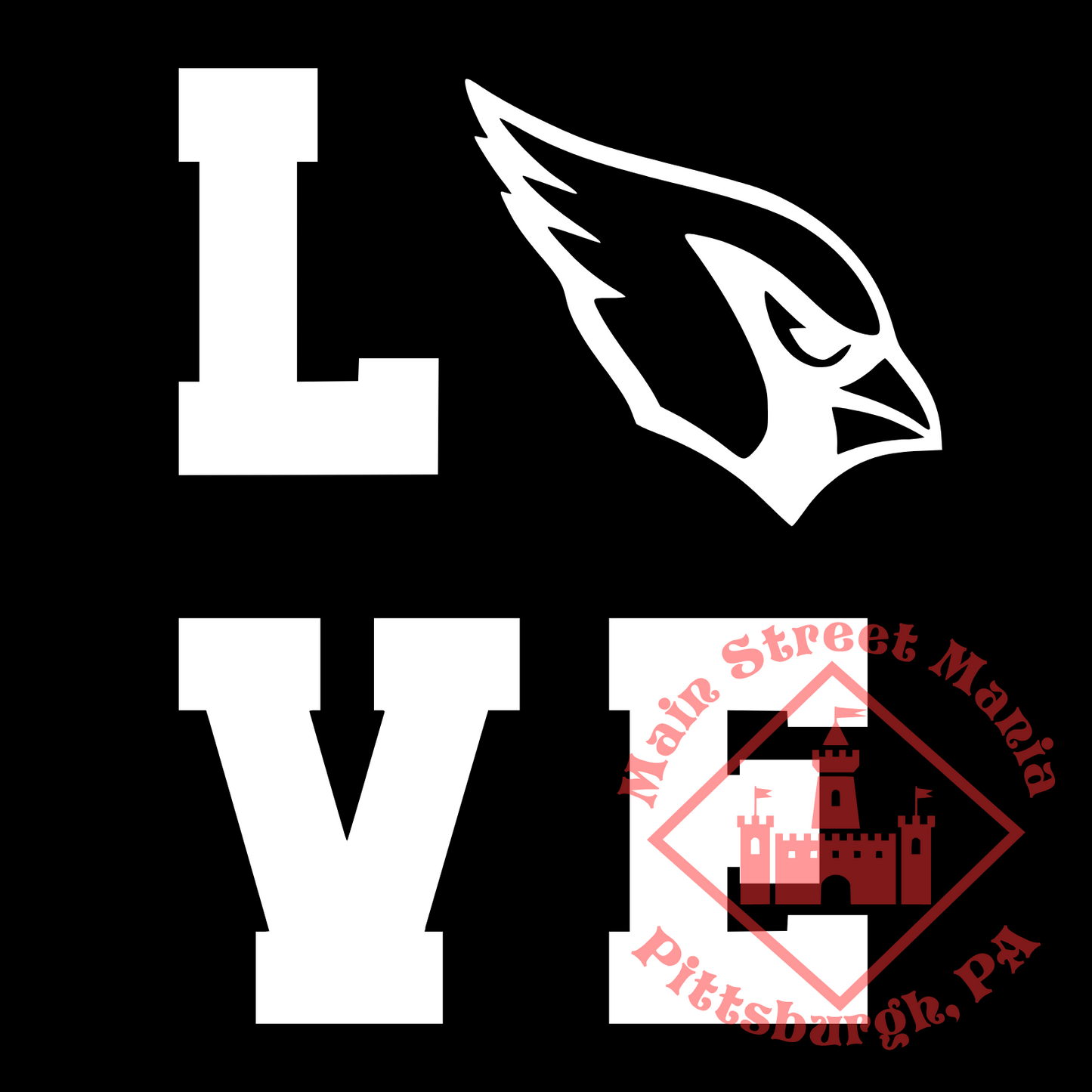 Cardinals Love Sticker Decal