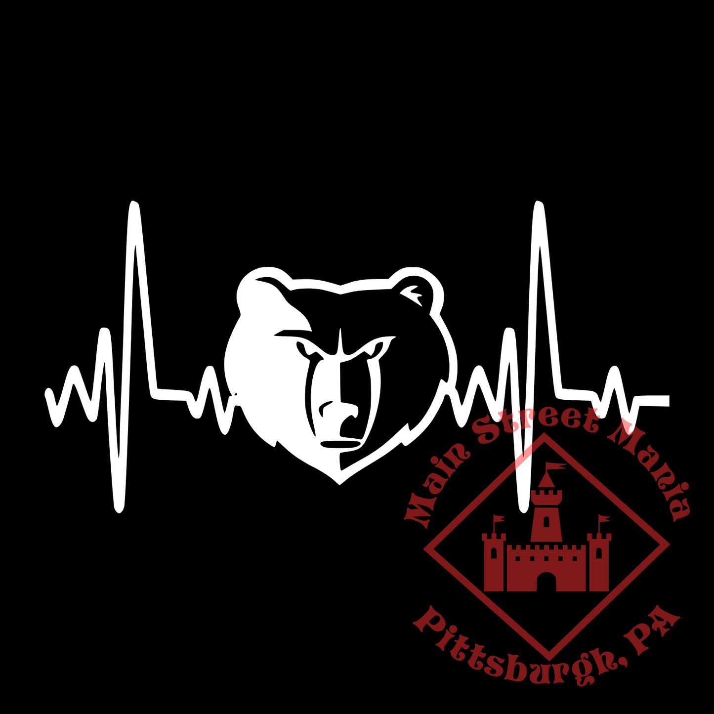 Grizzlies Heartbeat Sticker Decal