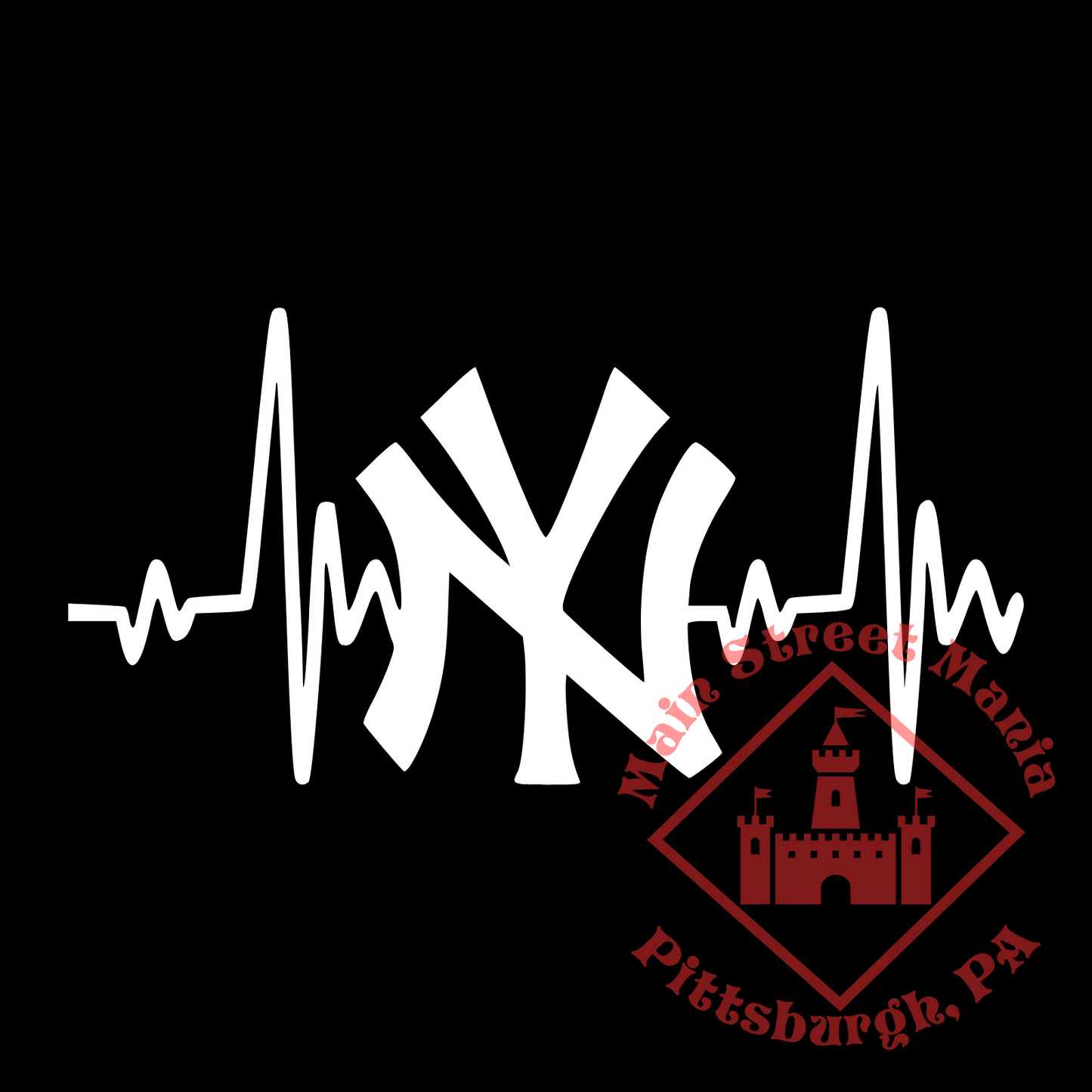 Yankees Heartbeat Sticker Decal