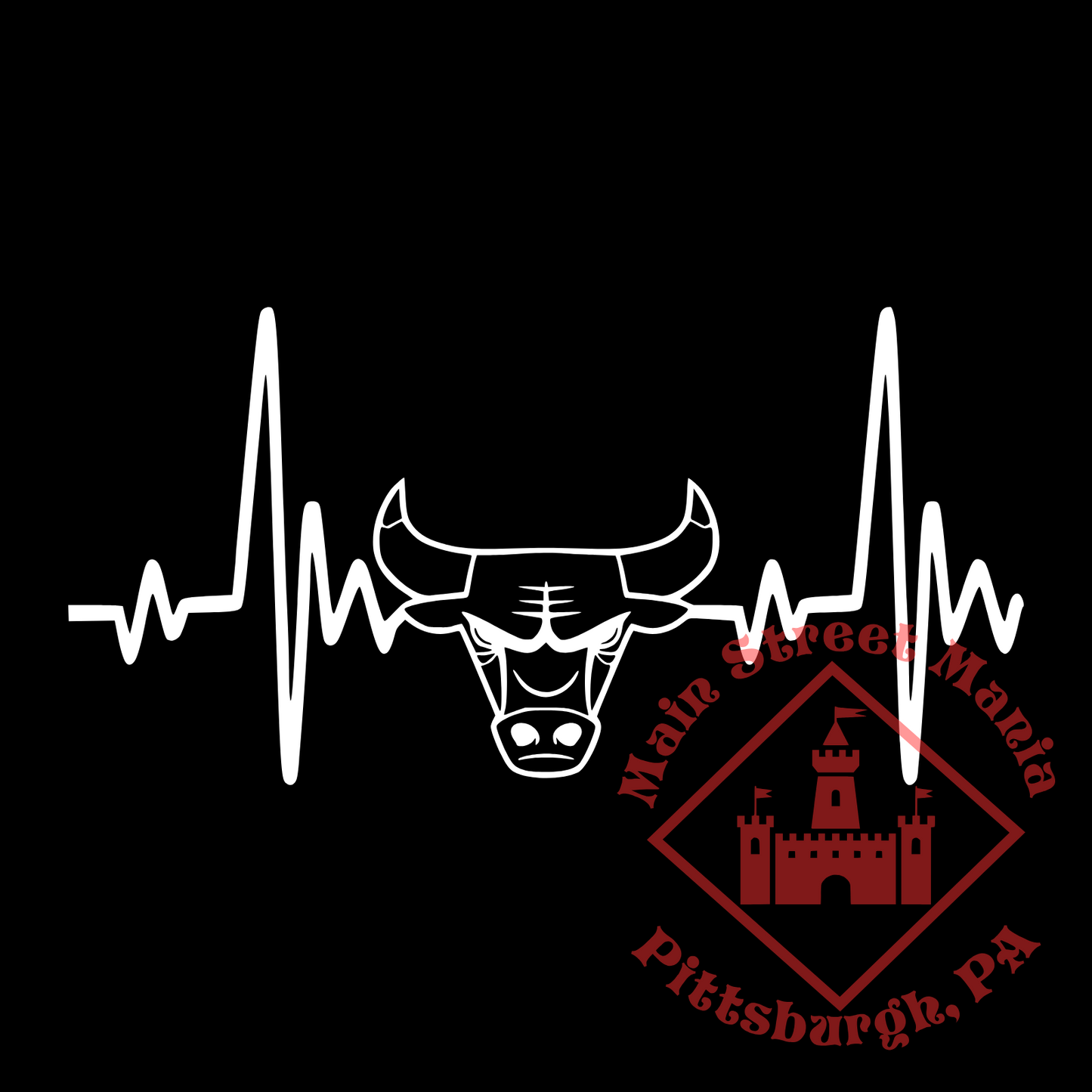 Bulls Heartbeat Sticker Decal