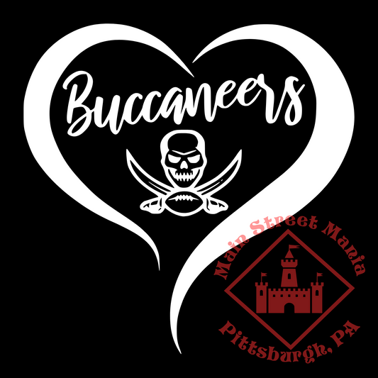 Buccaneers Heart Sticker Decal