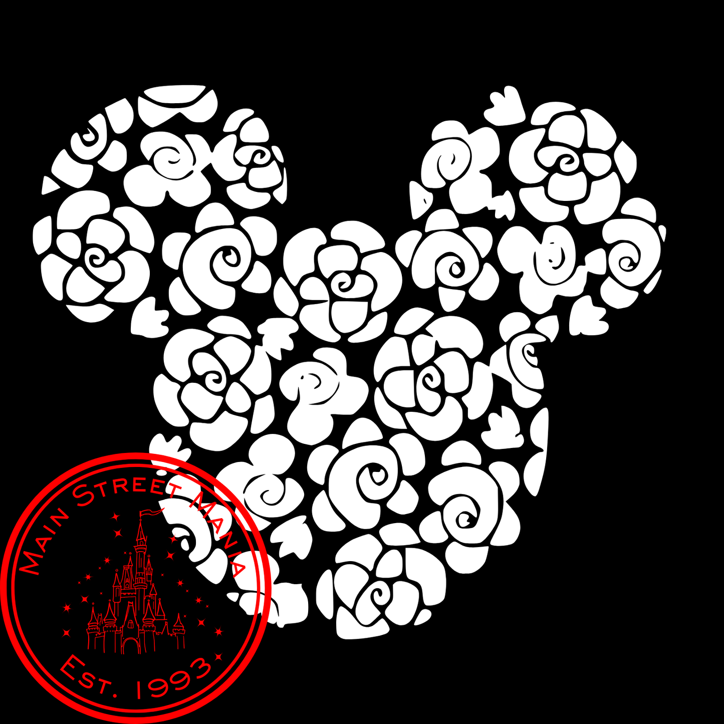 Floral Mickey Ears Decal