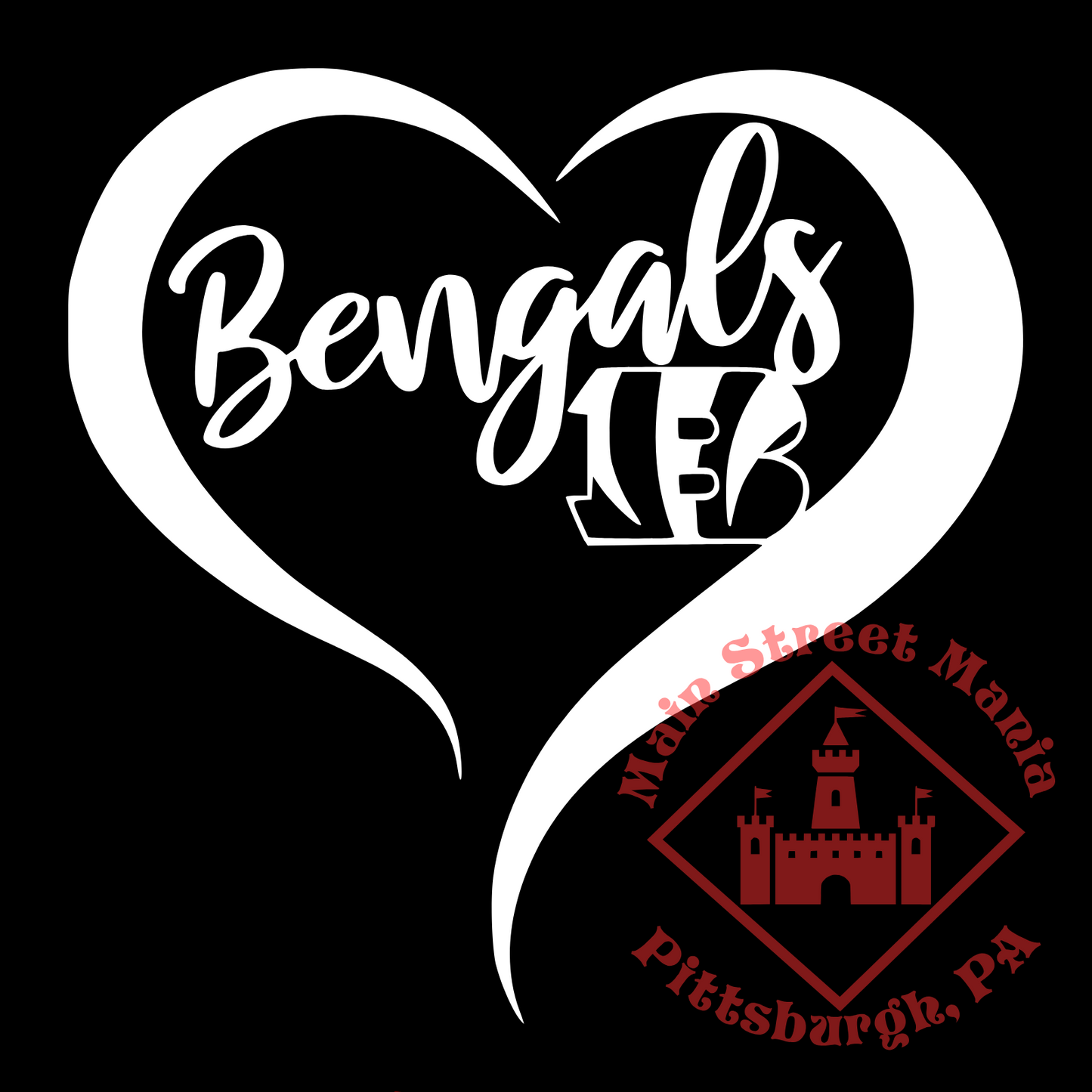 Bengals Heart Sticker Decal