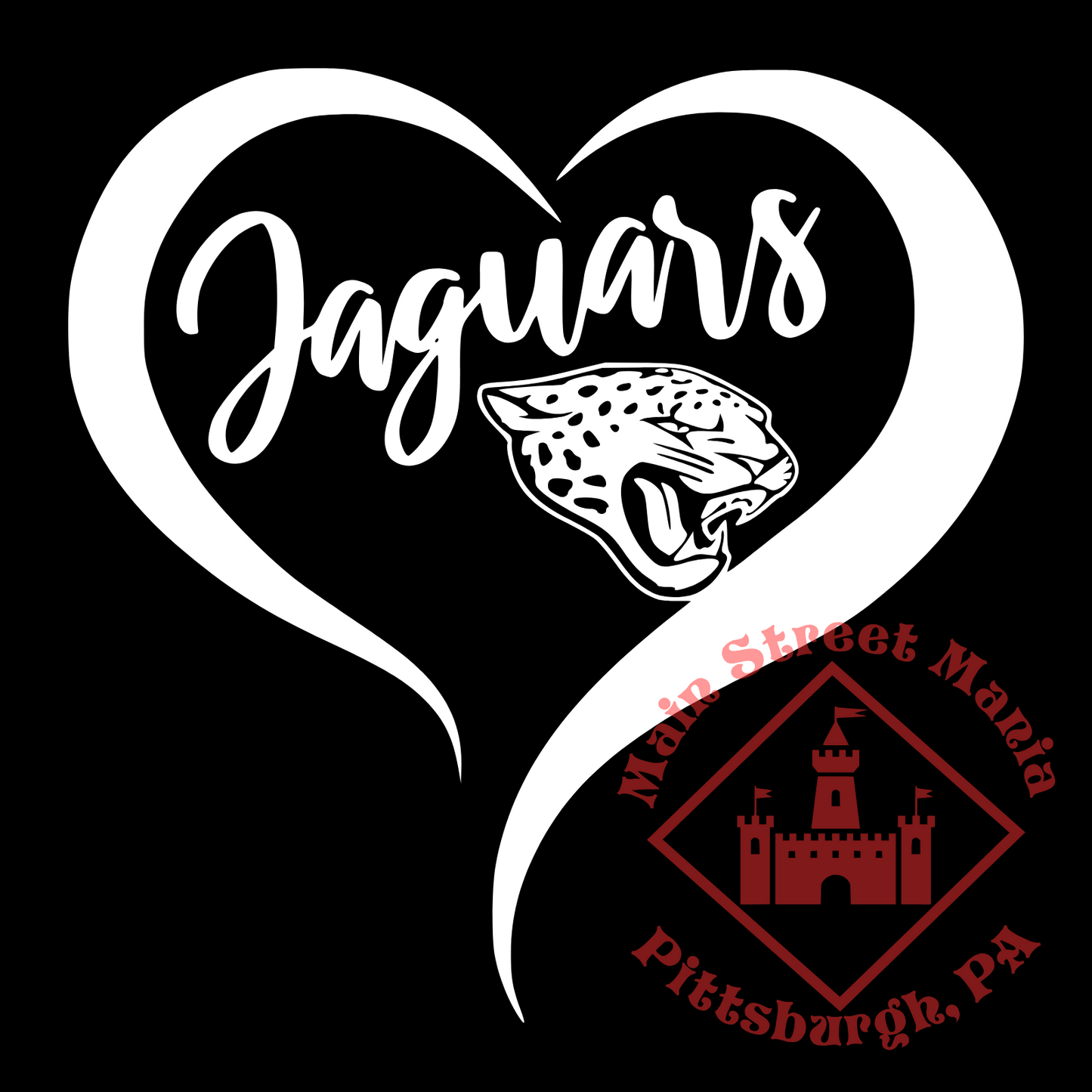 Jaguars Heart Sticker Decal