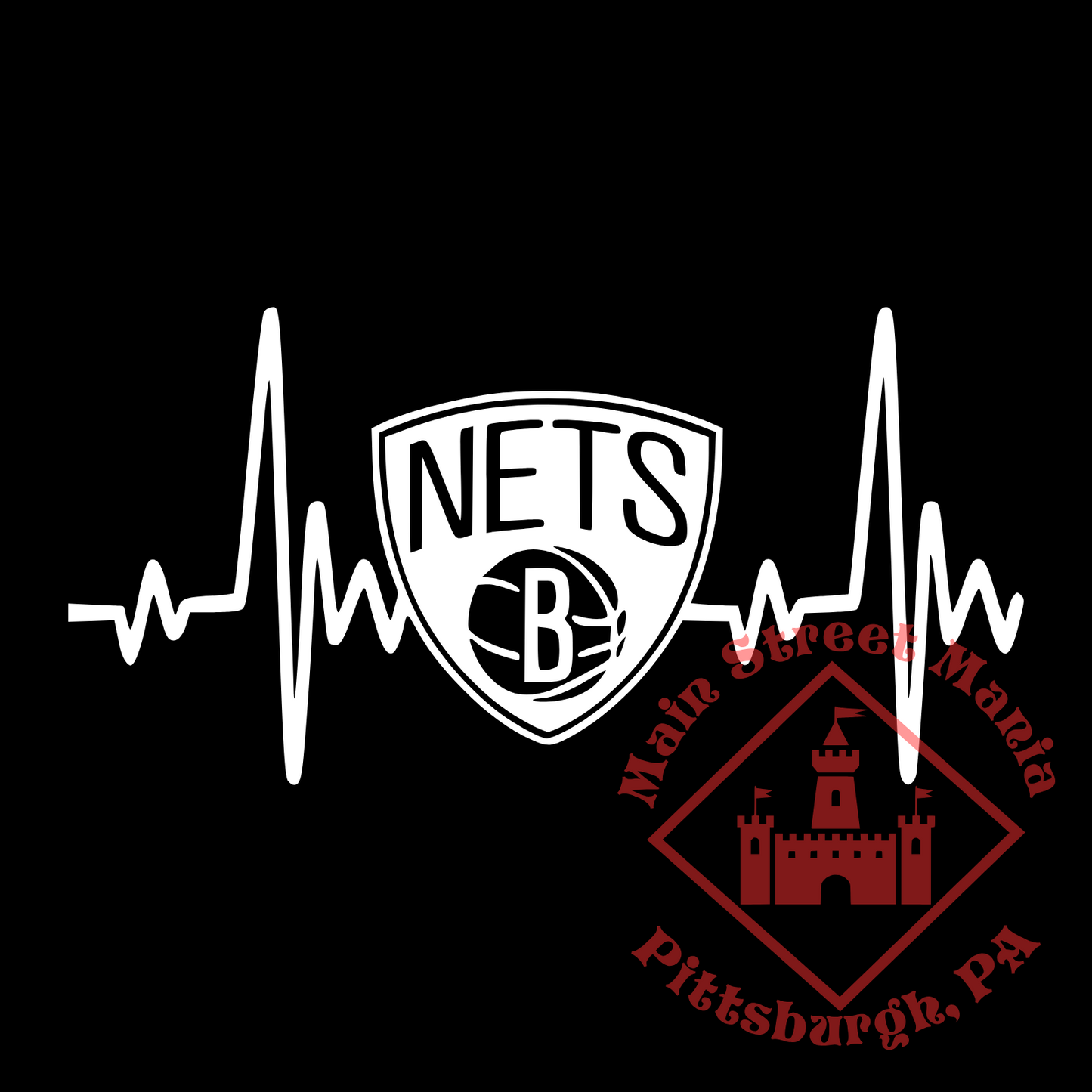 Nets Heartbeat Sticker Decal