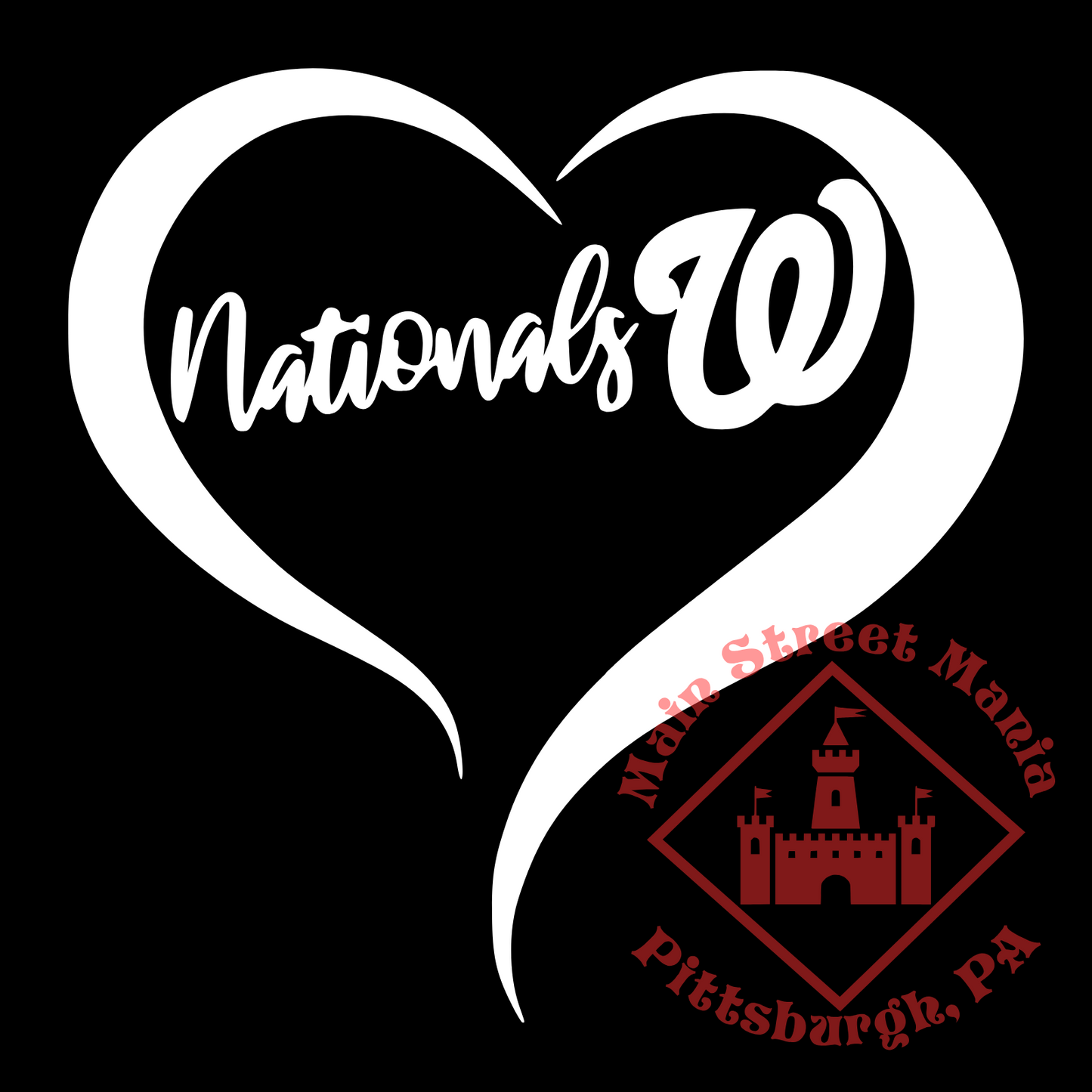 Nationals Heart Sticker Decal