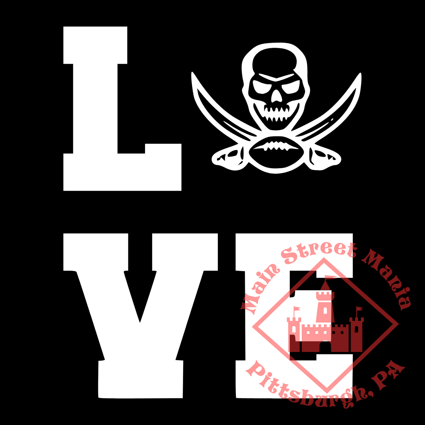 Buccaneers Love Sticker Decal