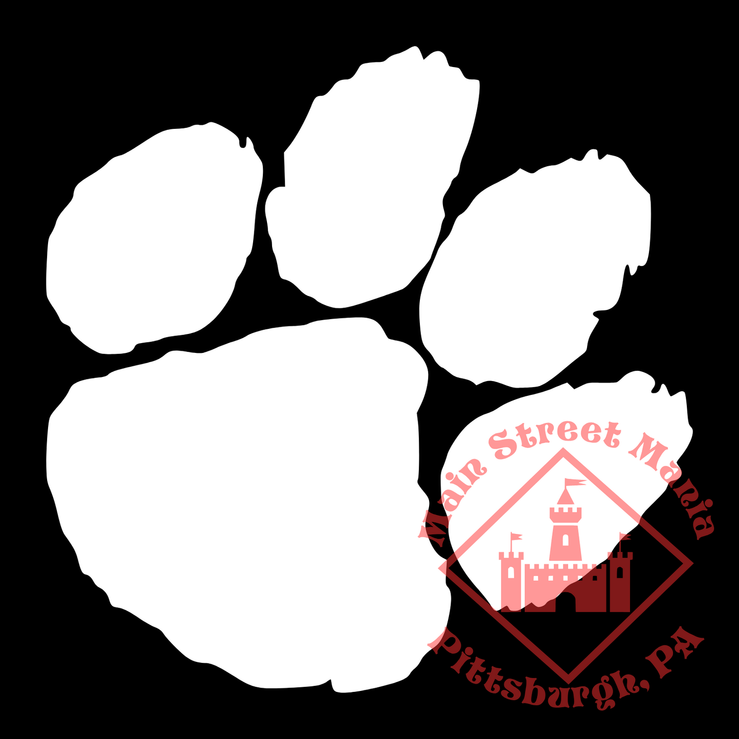 Clemson Tigers Paw Print Logo Sticker Decal