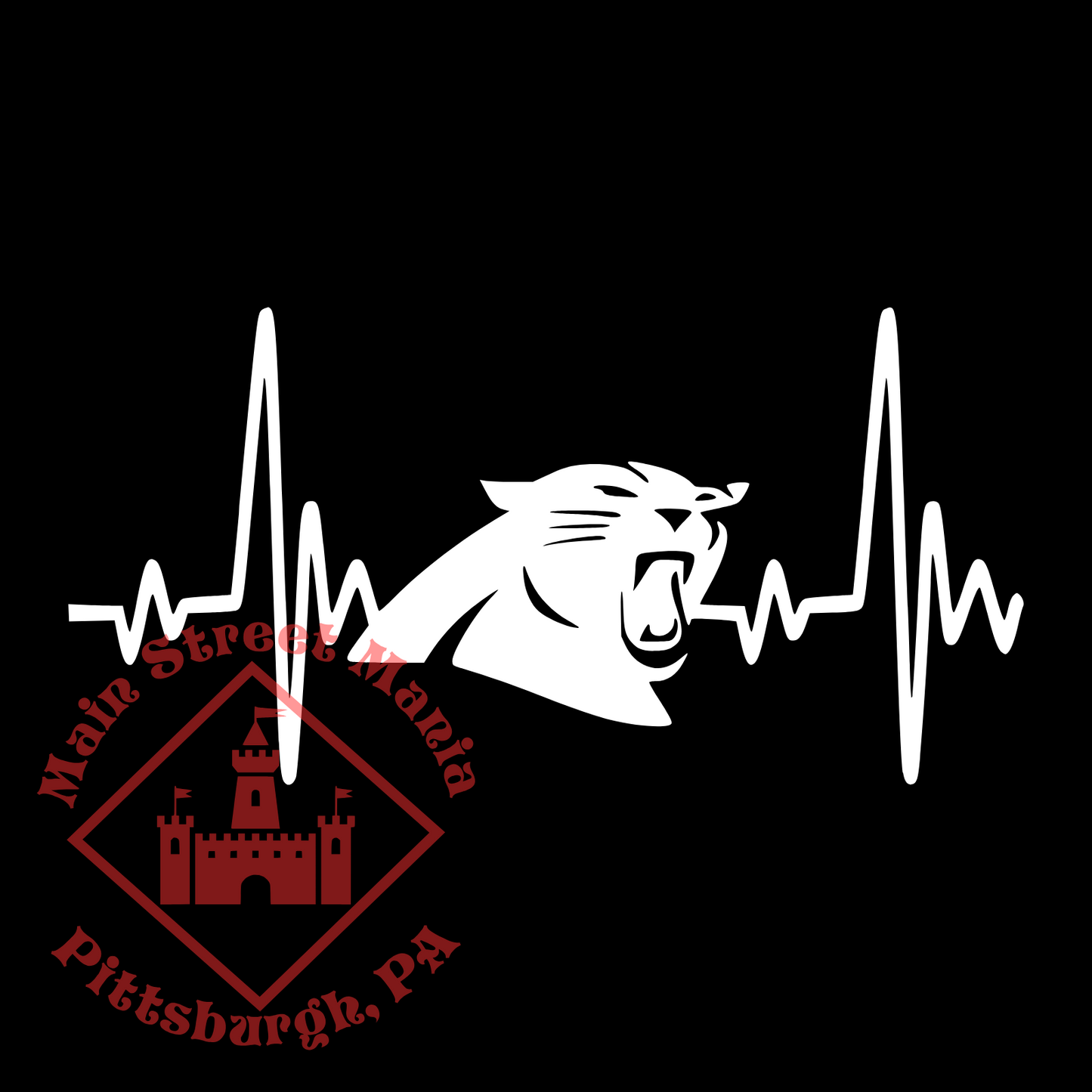 Panthers Heartbeat Sticker Decal