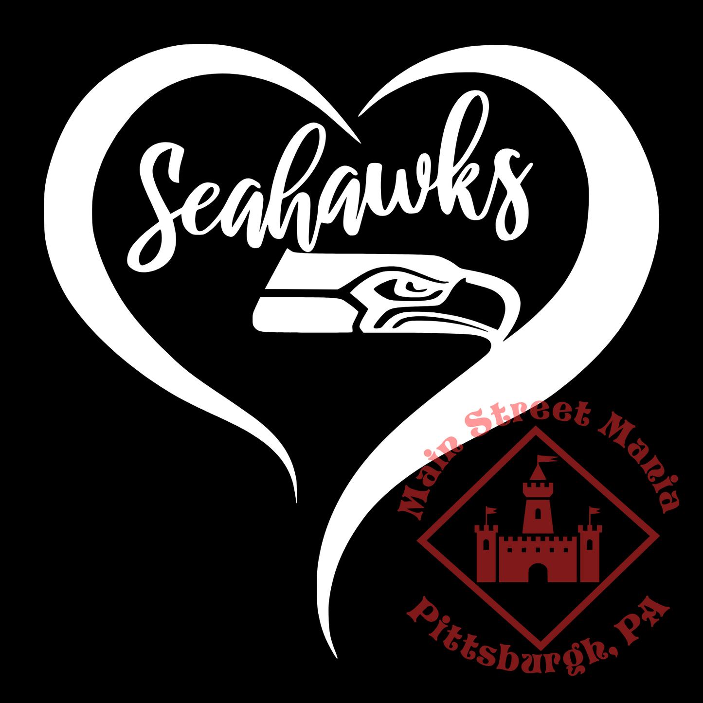 Seahawks Heart Sticker Decal