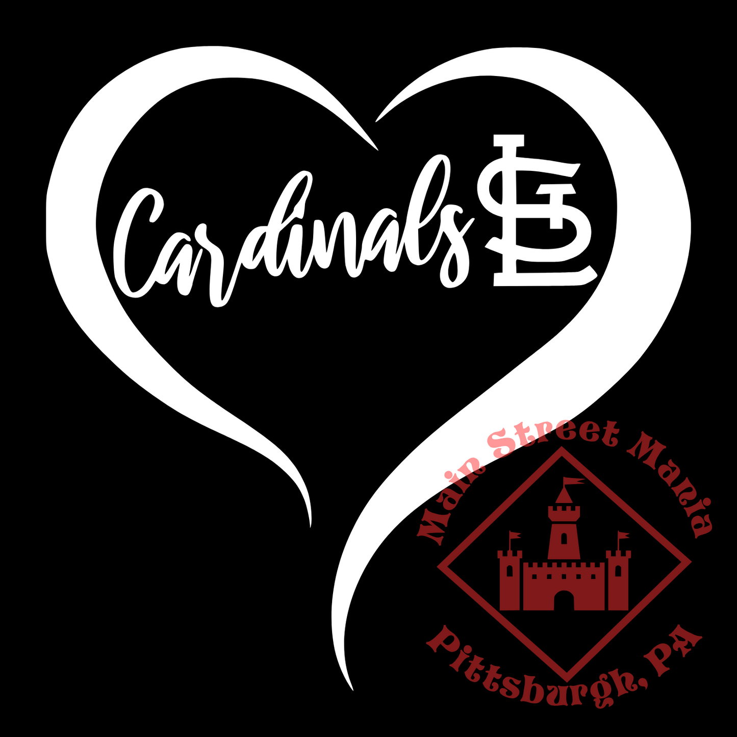 St. Louis Cardinals Heart Sticker Decal