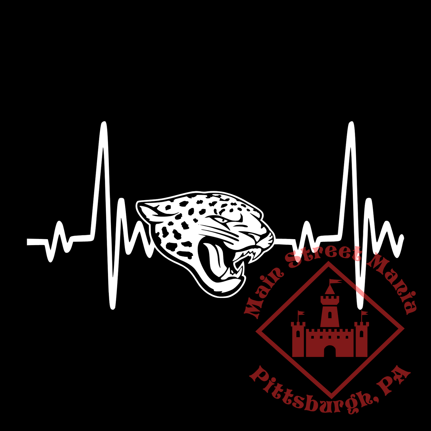 Jaguars Heartbeat Sticker Decal