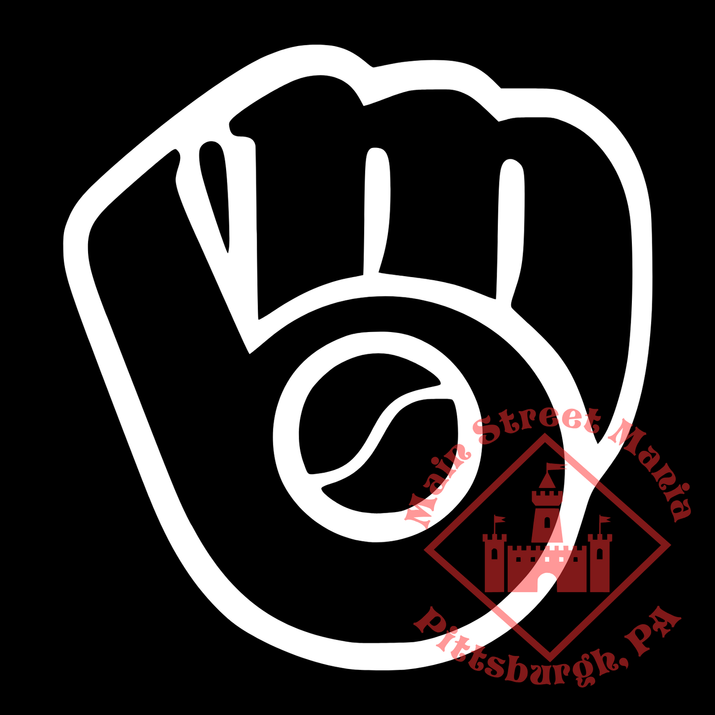 Milwaukee Brewers Glove Logo Sticker Decal