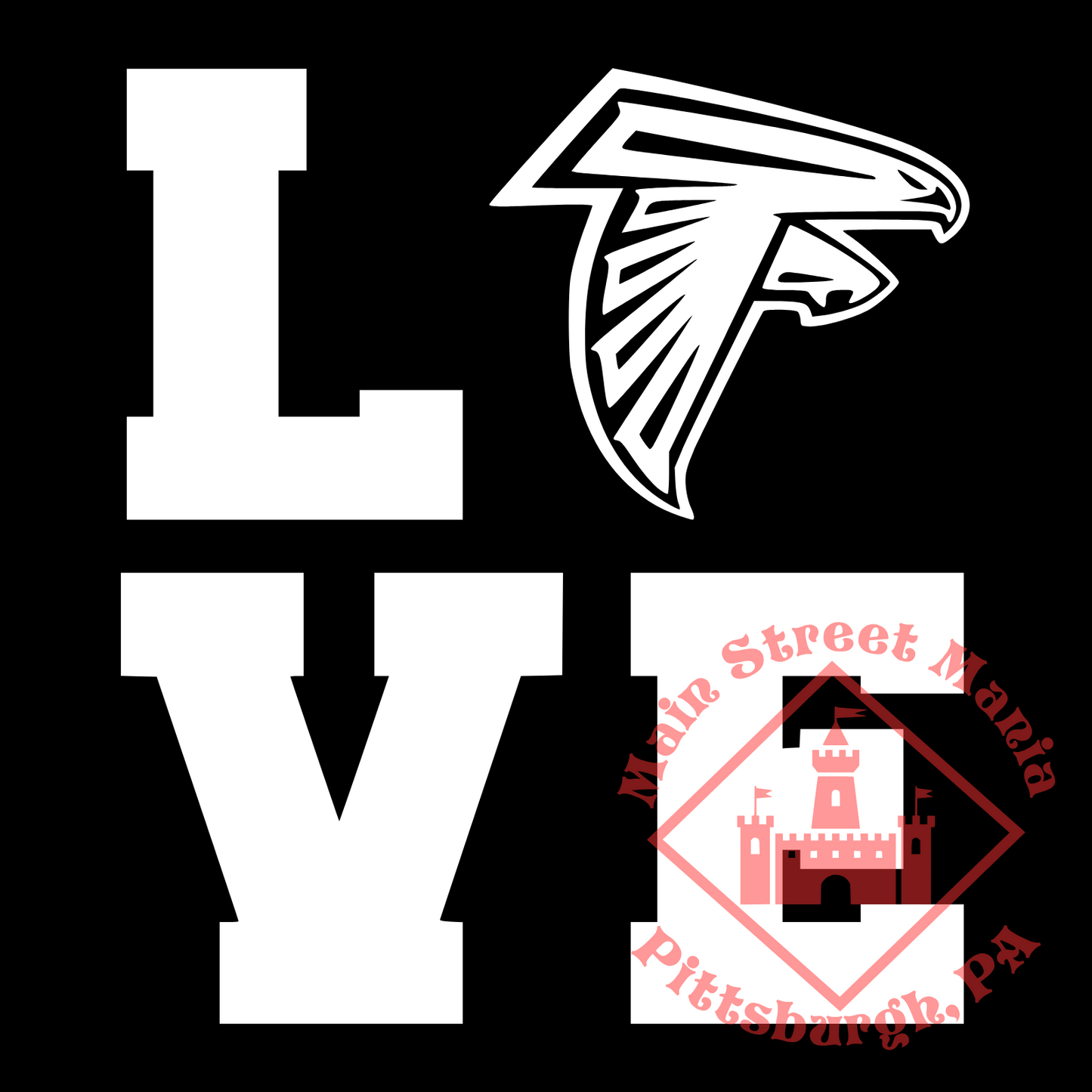 Falcons Love Sticker Decal