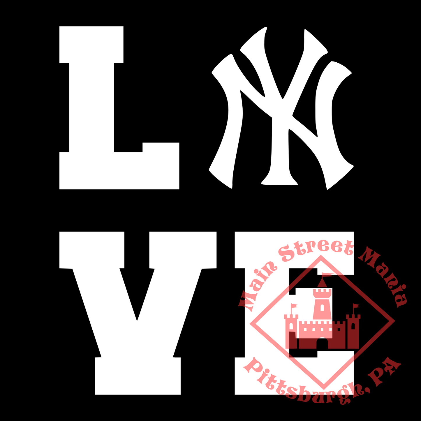 Yankees Love Sticker Decal