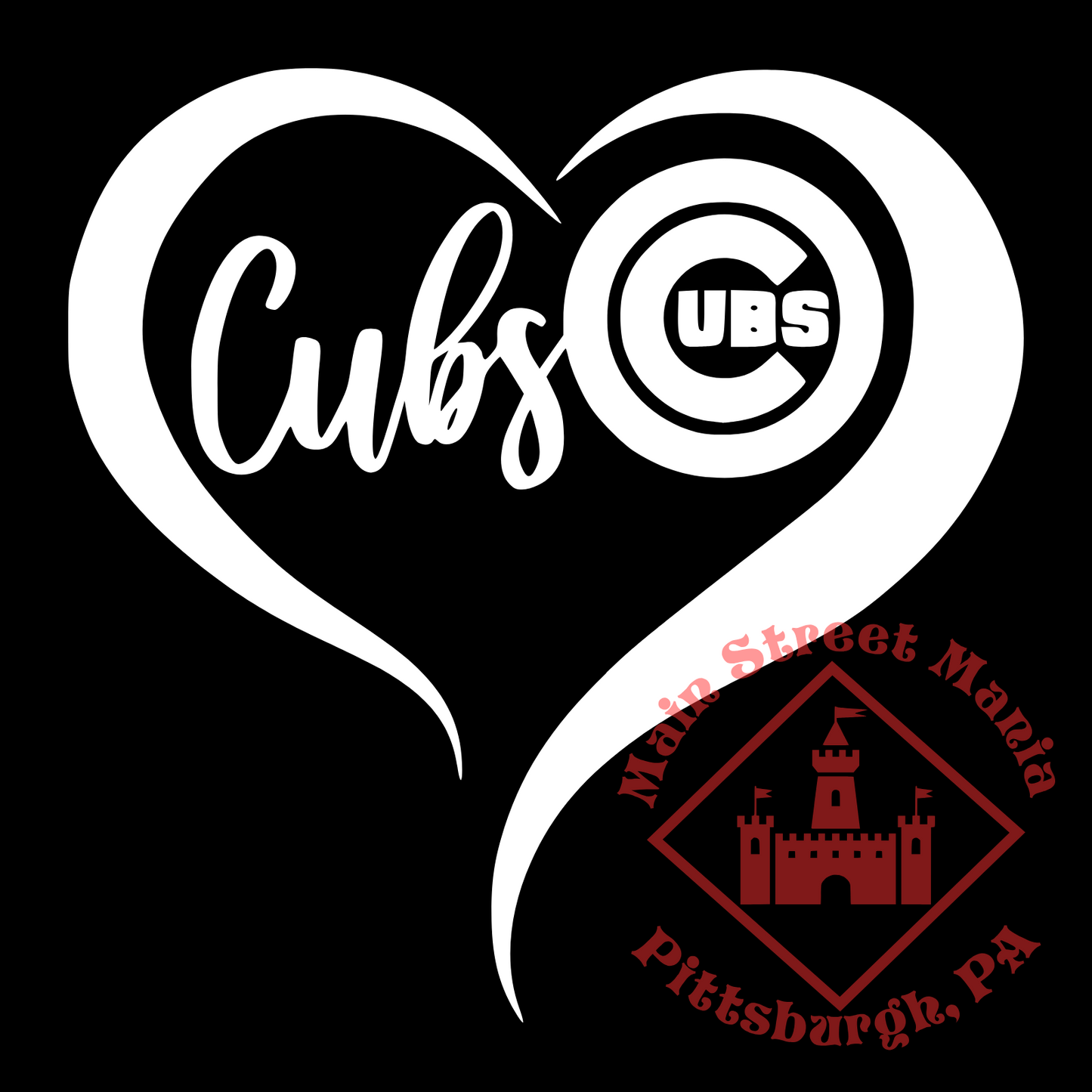 Cubs Heart  Sticker Decal